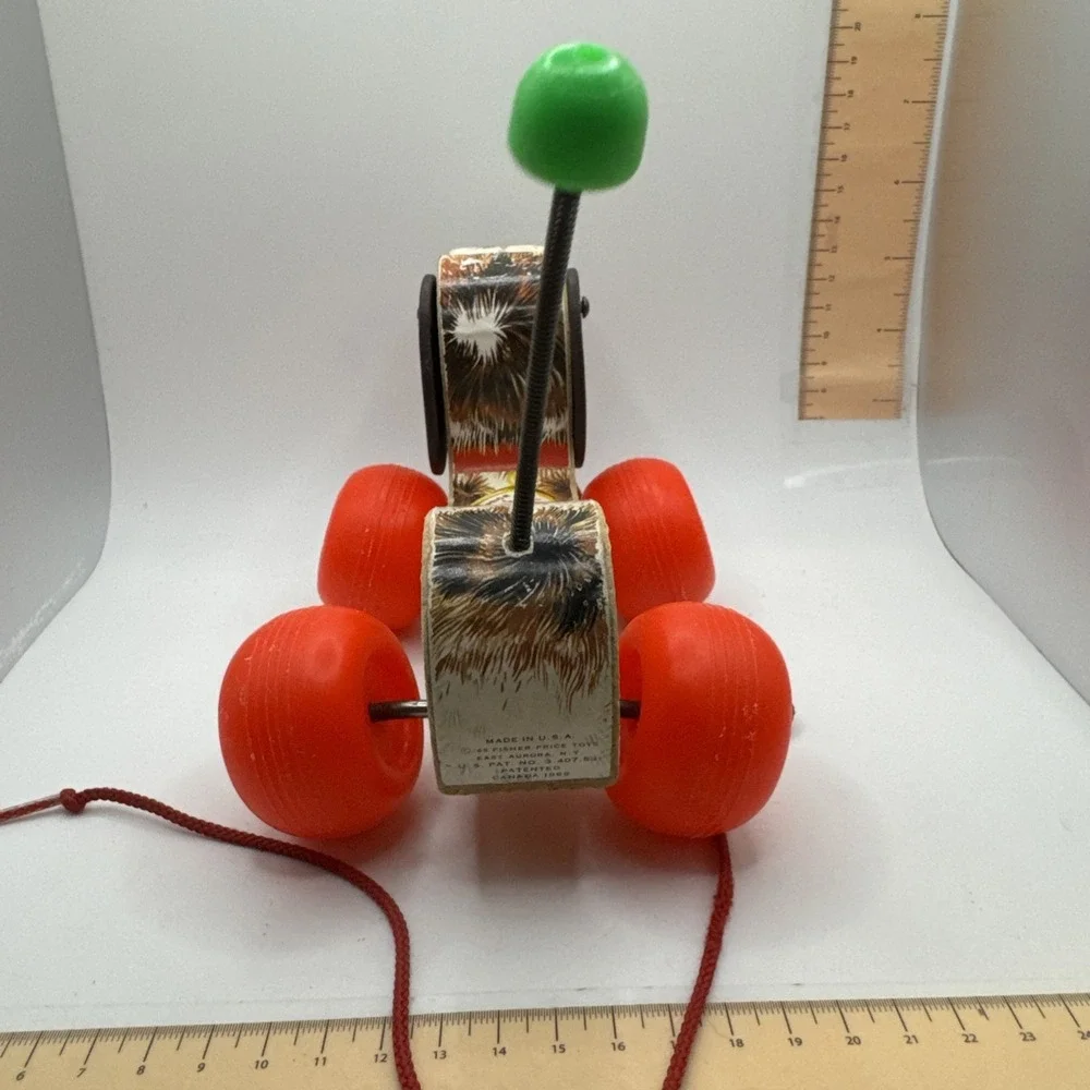 Vintage Fisher Price Little Snoopy‎ Dog 1968 Wood Pull Toy #693 USA